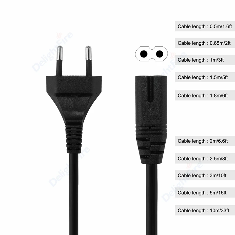 

C7 Power Cable 6ft 2.5m 5m Radio EU Plug Power Extension Cord For Sony PS 3 4 Console Battery Charger Laptop Samsung TV Speaker