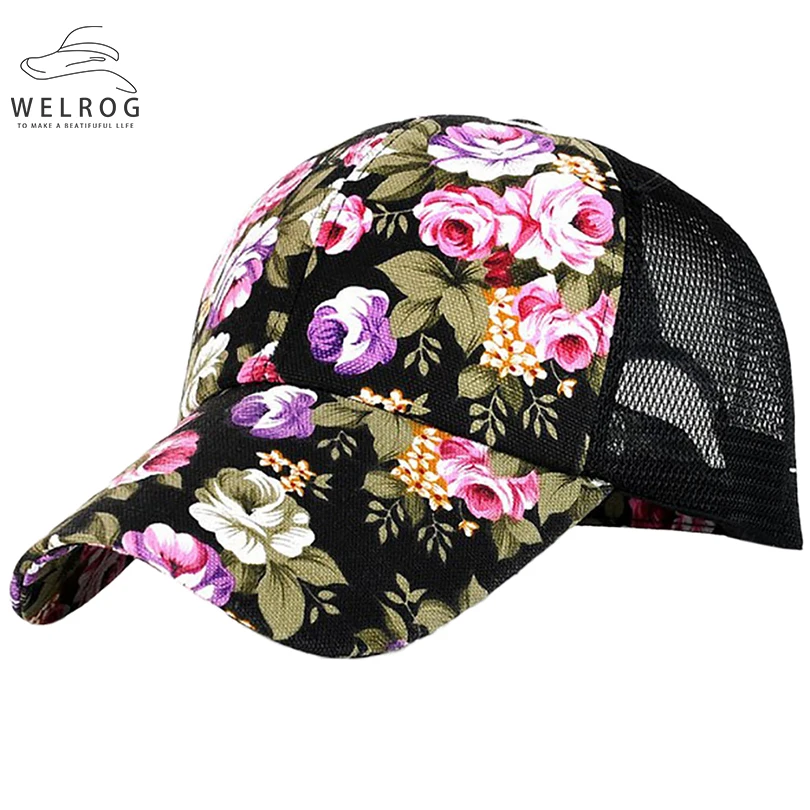 

Бейсболка WELRIG, женская, в стиле хип-хоп, с загнутыми полями, с цветочным принтом, недорогая шапка
