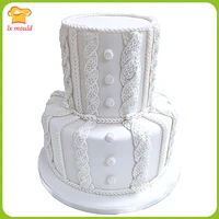 christmas wedding birthday party folding sugar cake silicone molds sweaters patterns buttons knitted silicone pads