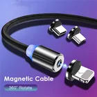 Магнитный светодиодный USB-кабель для быстрой зарядки, USB Type C телефонный кабель, магнитное зарядное устройство, Micro USB для iPhone 11, Xiaomi