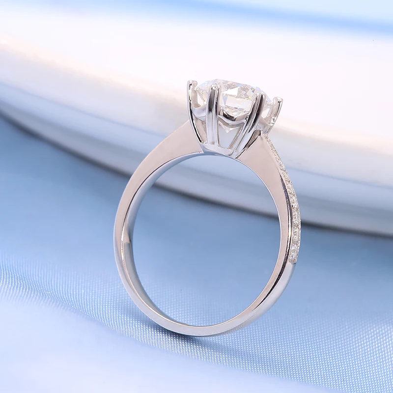 2 0ct 8 0 мм D круглая огранка 14k обручальное бриллиант из белого золота фоторамка для