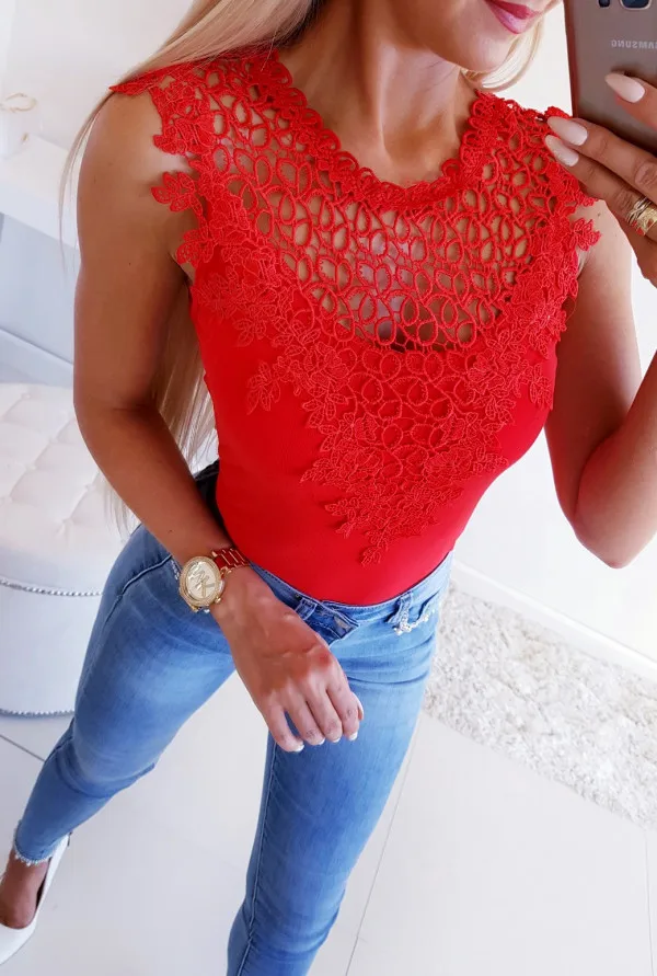 Сексуальная кружевная футболка жилет сексуальная летняя женская без рукавов