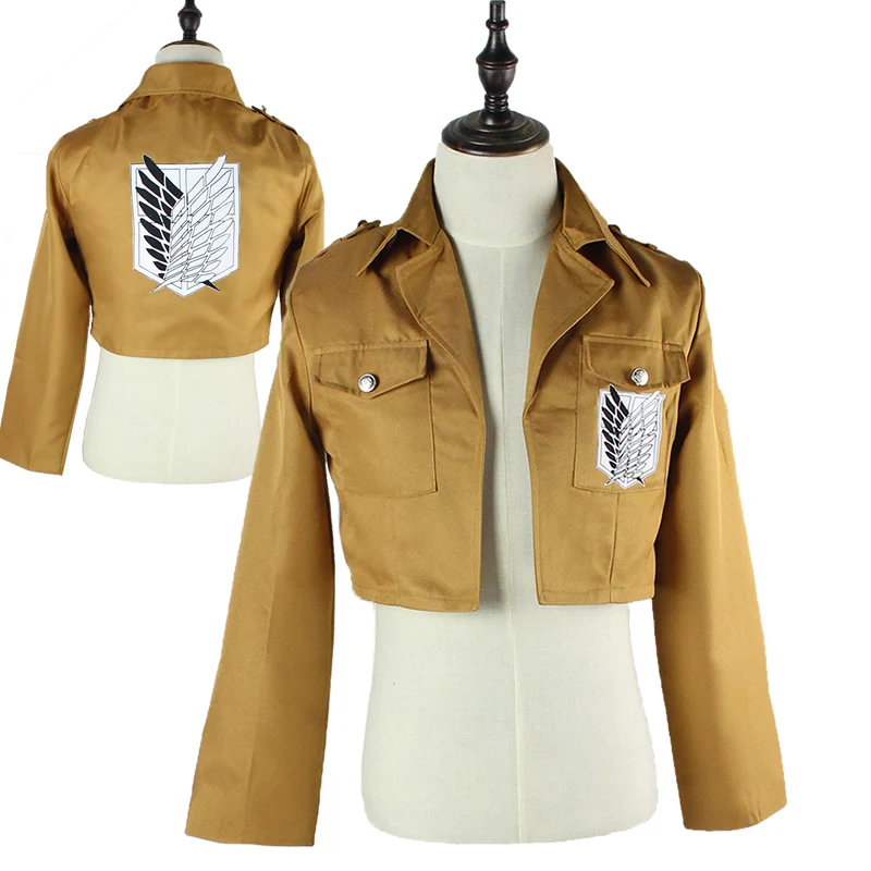 

Attack On Titan Cosplay Shingeki No Kyojin Cosplay Jacket Women Man Brown Coat for Adults