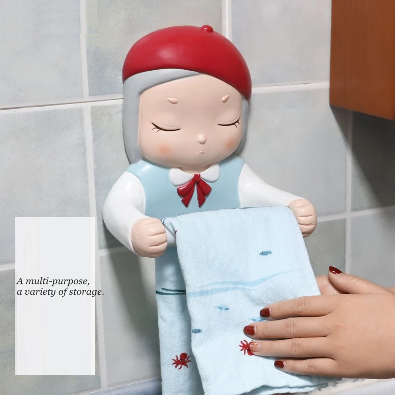 Вешалка для туалетной бумаги без перфорации с мультяшным рисунком подвесная