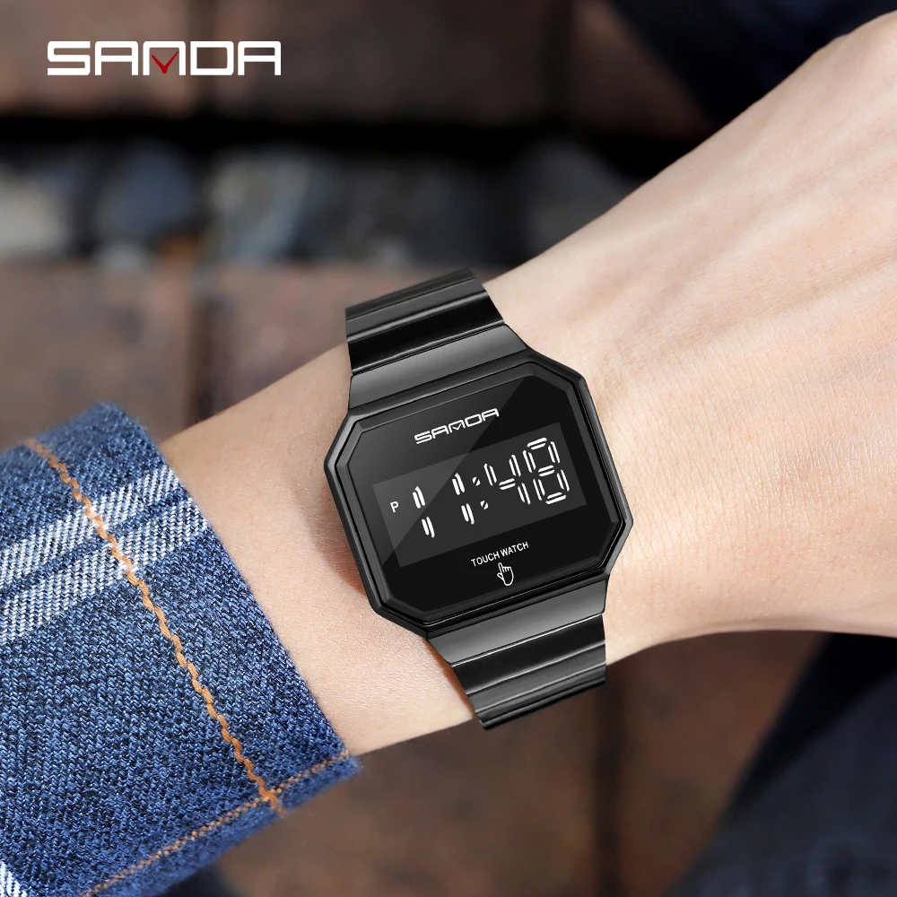 SANDA 2020 новые модные мужские часы с сенсорным экраном спортивные