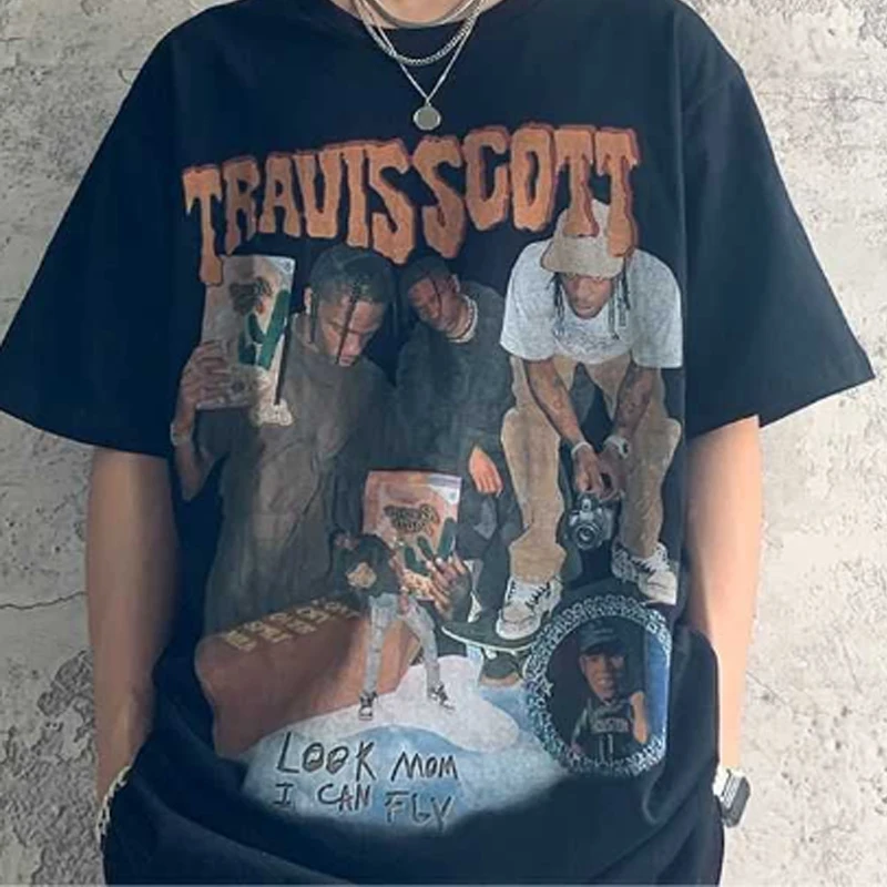 

Hip-hop short-sleeved 2021 summer new Harajuku print high street fashion trendy men and women couples oversized T-shirt