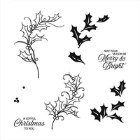 clear stamps merry christmas bright branch for diy scrapbook photo album craft card 2021new