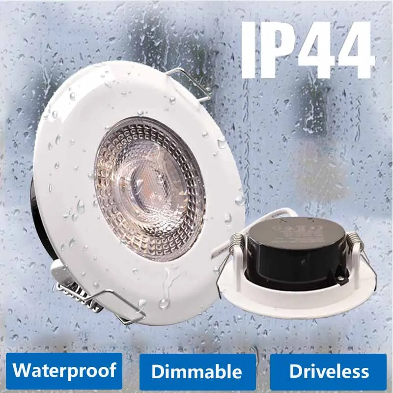 

LED Downlight Dimmable 5W Waterproof AC 85-265V Recessed Spot Lamp Round Indoor Bathroom Ultra Thin led lamps Warm Cold White