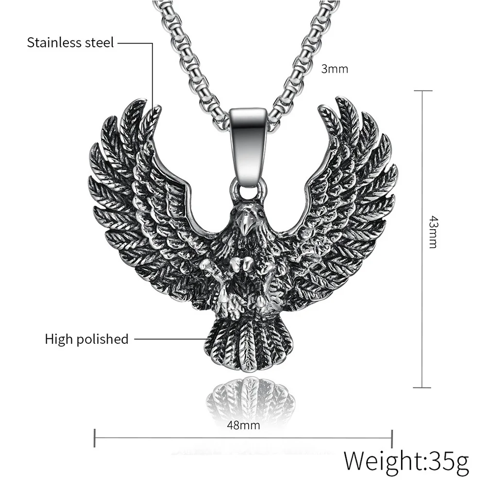 Ручной работы в стиле ретро орел кулон мотаться Цепочки и ожерелья для Для мужчин