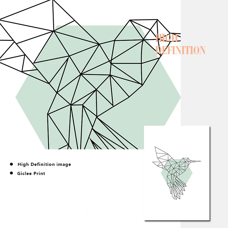 

Woodland Animal Bear Deer Wall Art Canvas Poster Minimalist Print Geometry Abstract Painting Picture Modern Home Decor