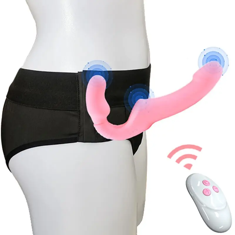 Фаллоимитатор без бретелек вибратор для пар Страпон беспроводной пульт