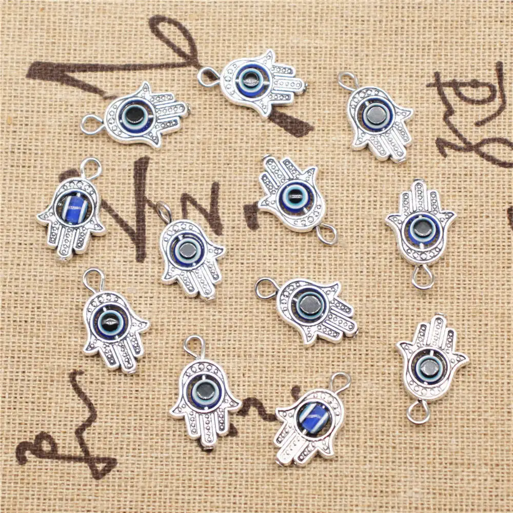 

Подвески для глаз и ладони, предметы одежды, античный Серебристый цвет, 10 шт., 13x20 мм