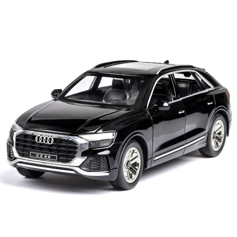 Детские машинки игрушки 1:24 Audi Q8 модель автомобиля из литого сплава со звуком и