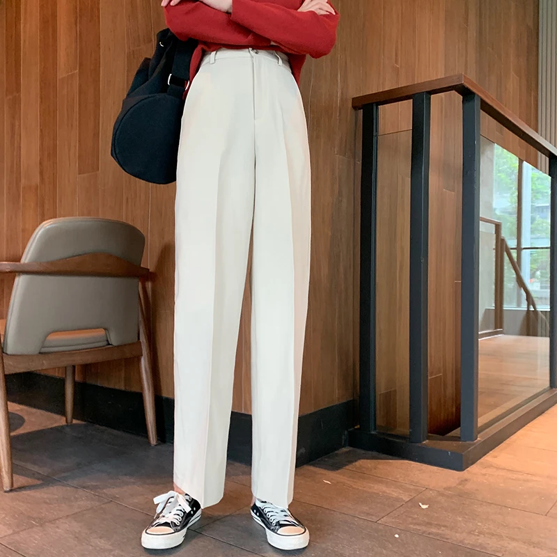 

2021 NEW Fashion Woman Straight Pants Autumn Spring High Waist Slim Office Lady Pencil Female Ankle Trousers