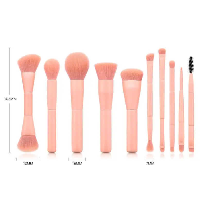 

10 pcs/Set Eye Shadow Brush Foundation Brush Power Brush Contouring Brush Makeup Brush Nylon Fiber Double Head