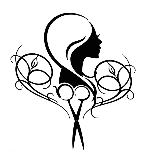 

14.1CM*15.5CM High Quality Beauty Hair Salon Scissors Vinyl Car Sticker
