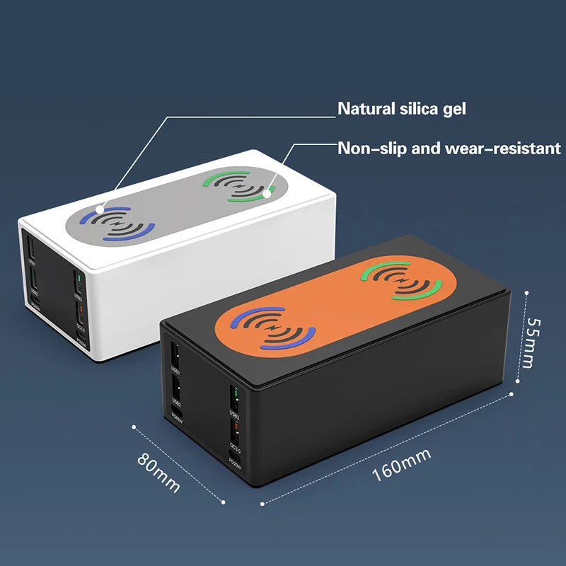 Настольная зарядная станция TQUQ с 6 USB-портами 150 Вт ЖК-дисплеем QC 3 0 и USB C | Мобильные