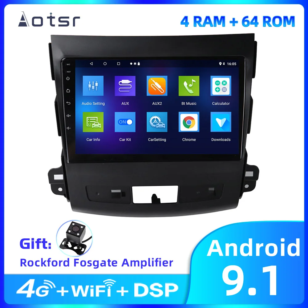 Автомобильный мультимедийный плеер Aotsr 9 дюймов Android 1 2 Din GPS навигация для Mitsubishi