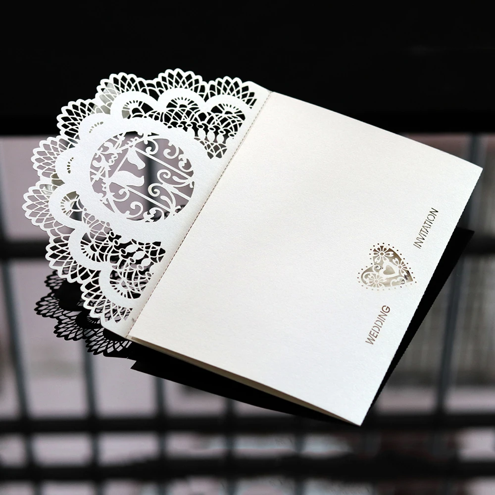 (10 шт./лот) Европейская свадебная Лазерная полая штамповка поздравительная