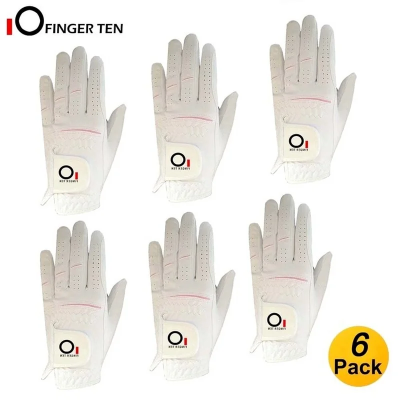 Hot Sale Premium All Weather Grip Golf Gloves Women Left Hand Right Hand Rain Grips White Pink Size S M L XL