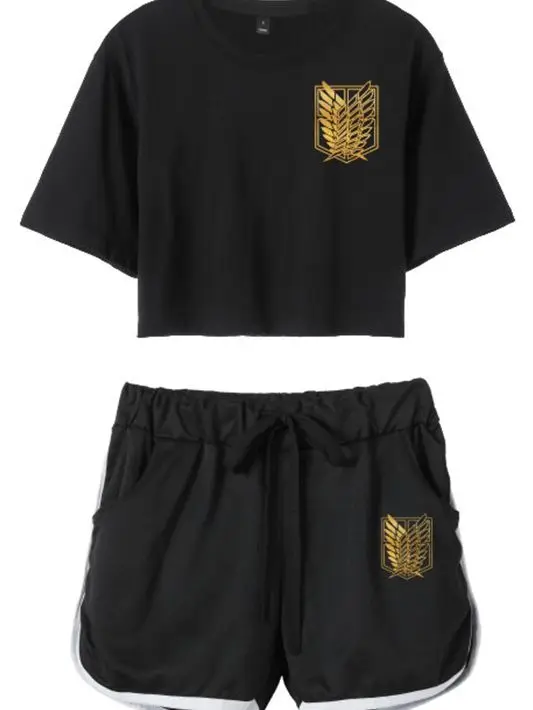 Костюм из футболки и шортов для косплея аниме атака на Титанов| |