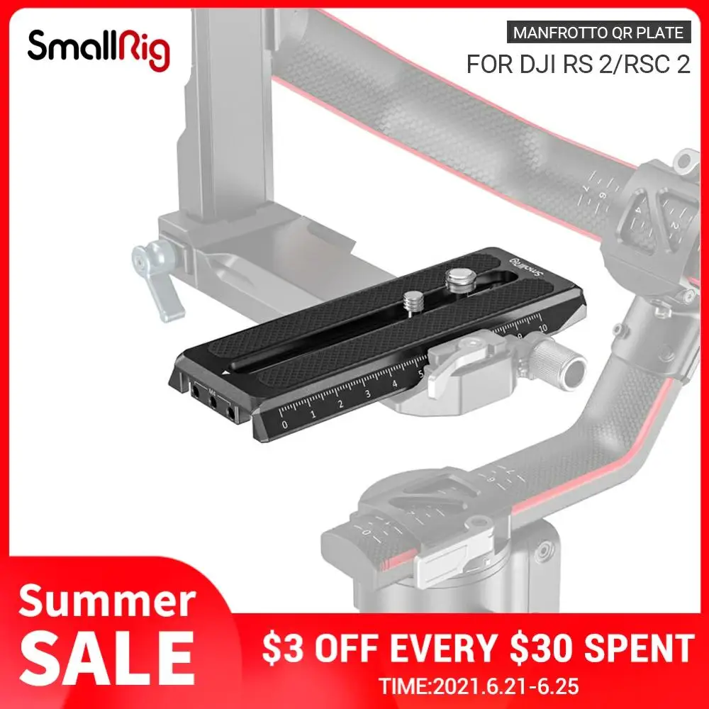 SmallRig Manfrotto Quick Release Plate for DJI RS 2/RSC 2/Ronin-S Gimbal 3158B smallrig universal quick release adapter attach mini tripod monopod to gimbal stabilizer like for dji ronin s ronin sc 2714