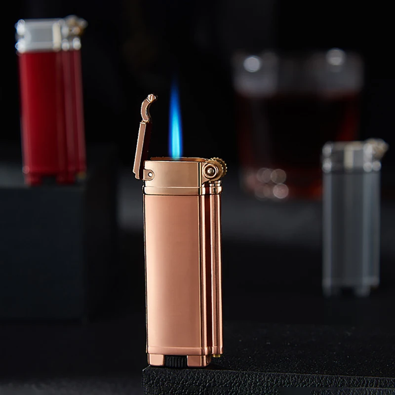 

Grinding Wheel Straight Into The Blue Fmale Matel Windproof Lighter Protable Butane Gas Inflatable Lighter Gadgets for Men