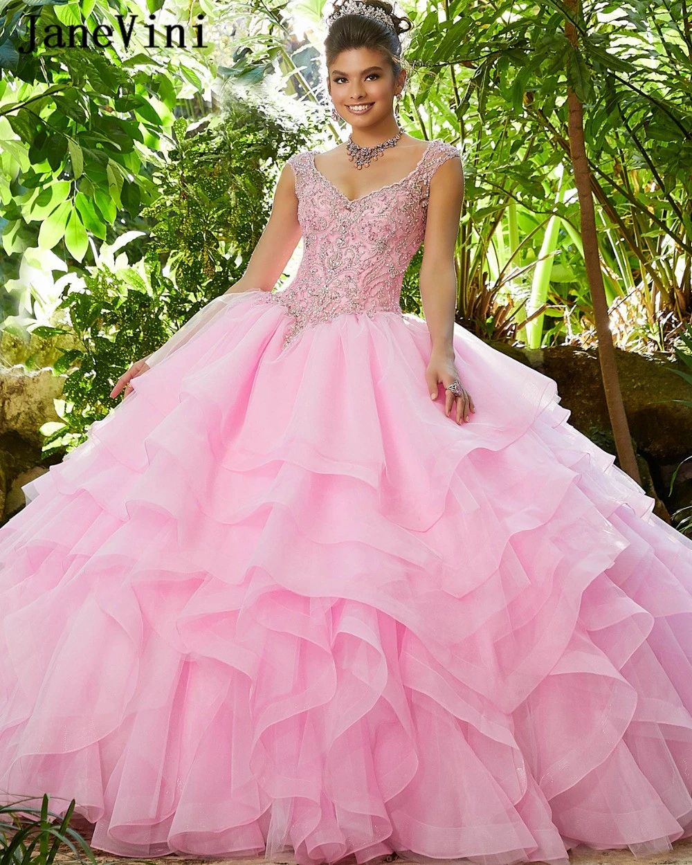 Роскошное бальное платье принцессы с бусинами jaevini длинные платья Quinceanera V