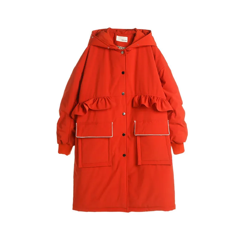 Повседневная парка Feminina Ukraine с большим меховым воротником свободного размера