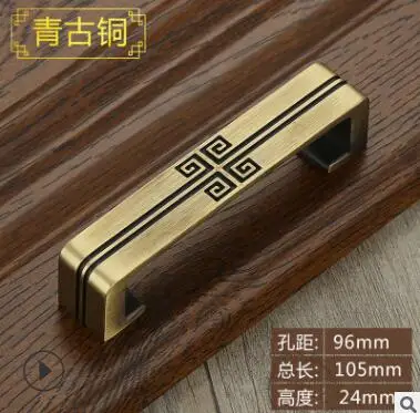 Старинная антикварная ручка шкаф зеленая бронза цинковый сплав ручки для ящиков