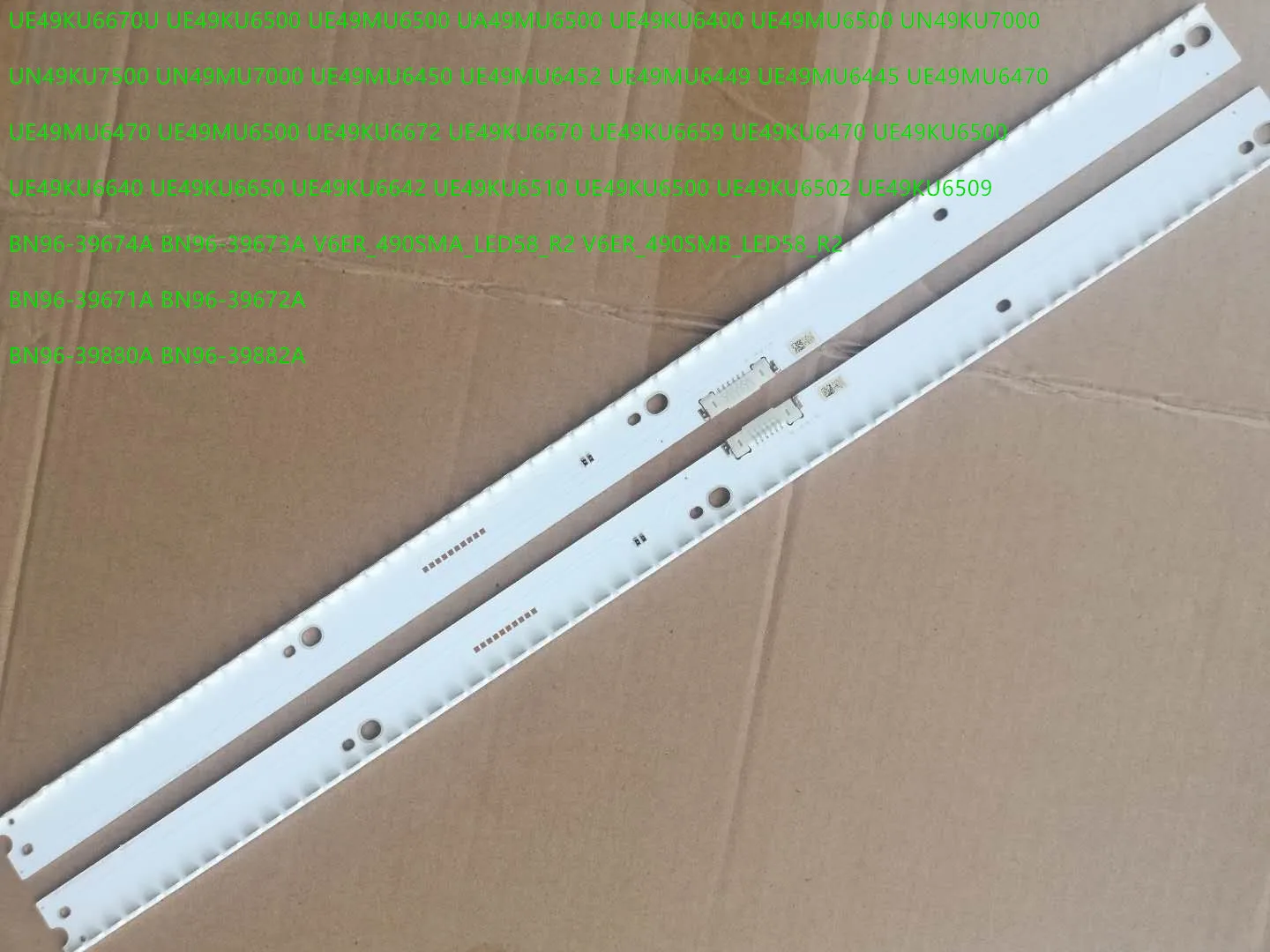 Новая светодиодная лента для подсветки 2 шт. Samsung UE49KU6640 UE49KU6650 BN96-39880A 39882A 39671A 39672A