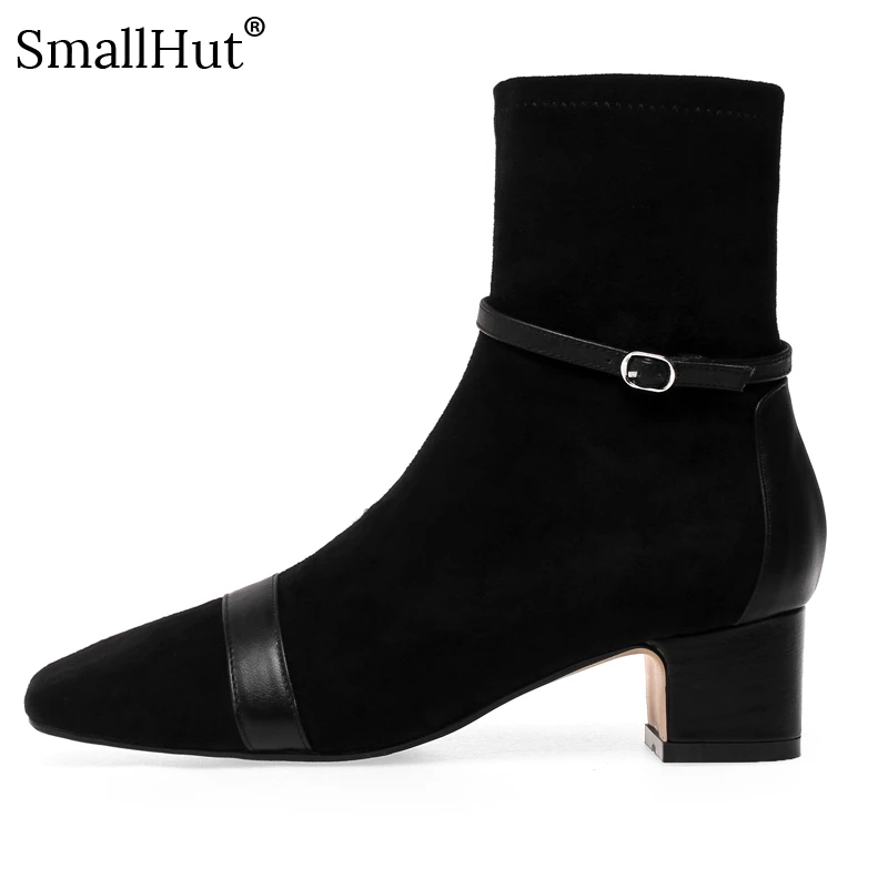 Ботильоны на высоком каблуке Женская Осенняя обувь из натуральной кожи