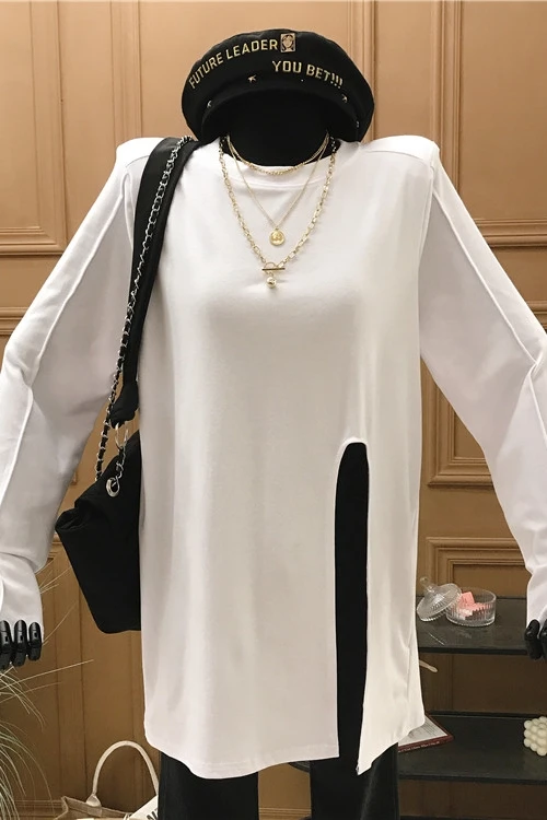 

Korean Style Women's 2021 Spring New Loose Mid-Length Casual Long Sleeve T-shirt Top