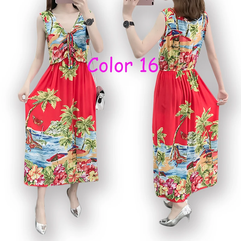 Летнее женское платье с цветочным принтом 2019 повседневное вечернее без рукавов