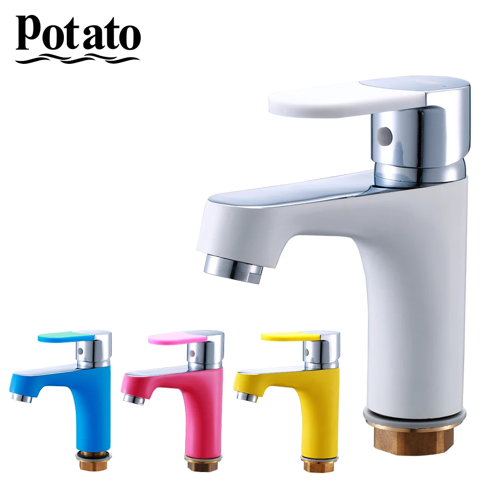 potato 4 colors bathroom faucet stainless steel basin mixer bathroom accessories tap bathroom sink basin mixer tap p10223 free global shipping