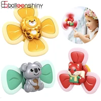 3pcs baby bath toys suction cup baby toys spinning top children classic toy educational animal color perception for toddler kids