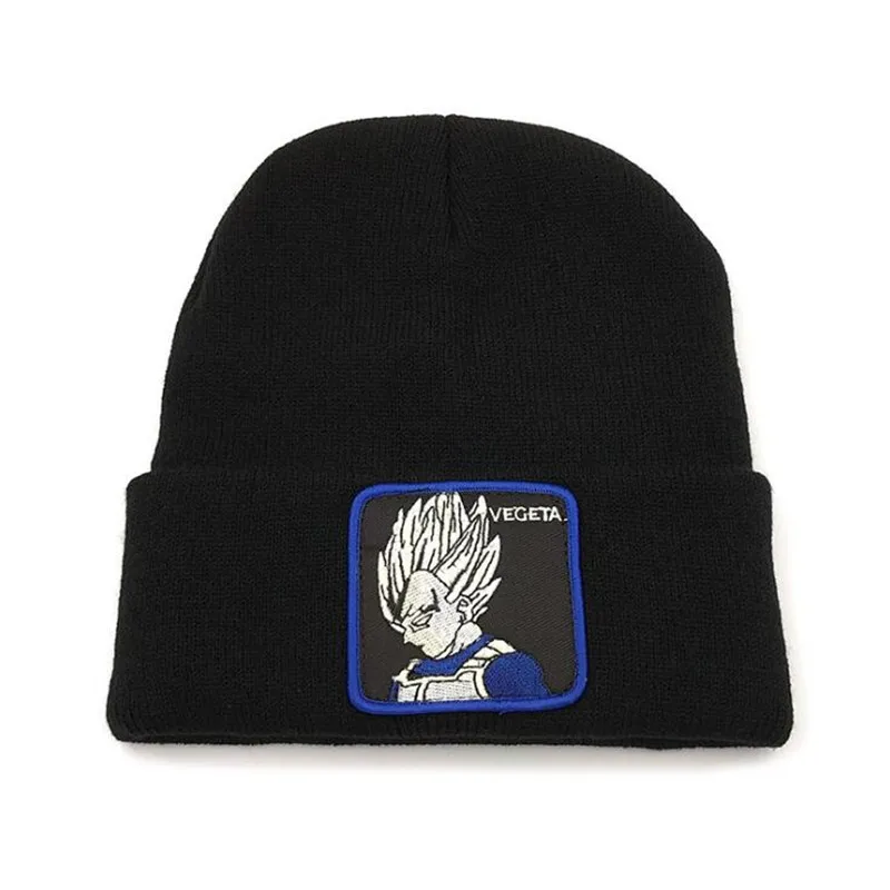 Black-Vegeta-1 Горячая Распродажа, осенне-зимняя Кепка для завивки с героями мультфильмов, аниме, Жемчуг дракона, периферийный Гоку, вязаная вышивка, теплая шапка, модная купольная шерстяная шапка - Цвет: Black-Vegeta-1