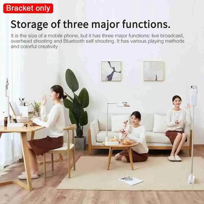 desktop floor type multifunctional mobile phone live short fill light folding storage stand retractable rack with video m8f5 free global shipping