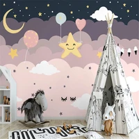 milofi3d wallpaper mural nordic style hand painted starry clouds cartoon childrens room background wall