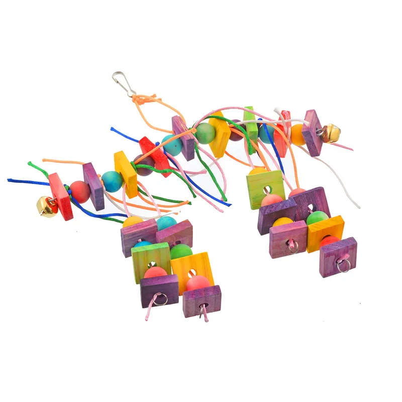 Милые животные попугай птица деревянные игрушки для жевания скалолазание качели