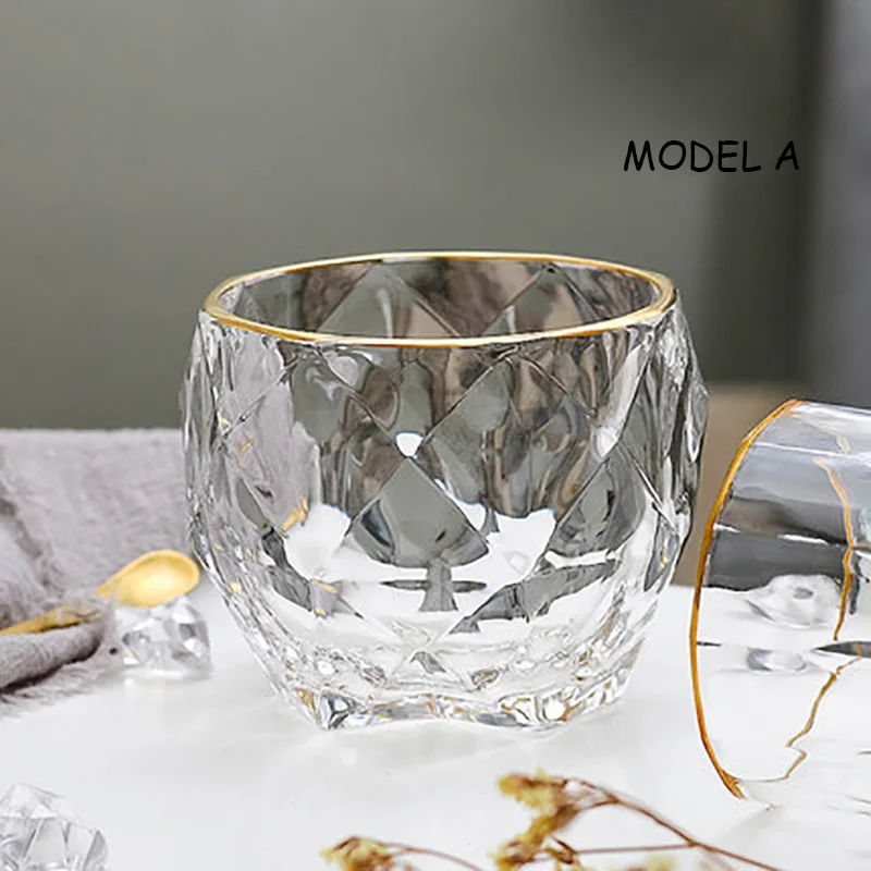 Model A Креативный стеклянный прозрачный стакан для стакана для коктейля чашки Европейский стиль Золотой Кристалл зарубежный стеклянный стакан для виски пивная семейная чашка 1 шт - Цвет: Model A