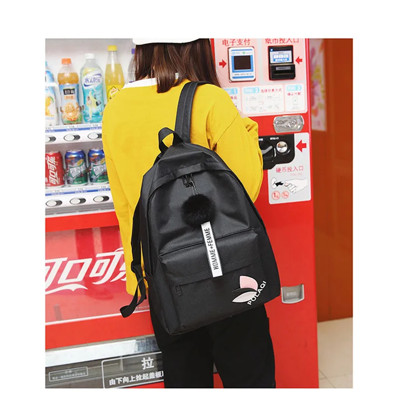 Однотонный рюкзак для девочек-подростков, школьные ранцы для колледжа, женская школьная сумка, школьная сумка для старших классов, нейлонов...