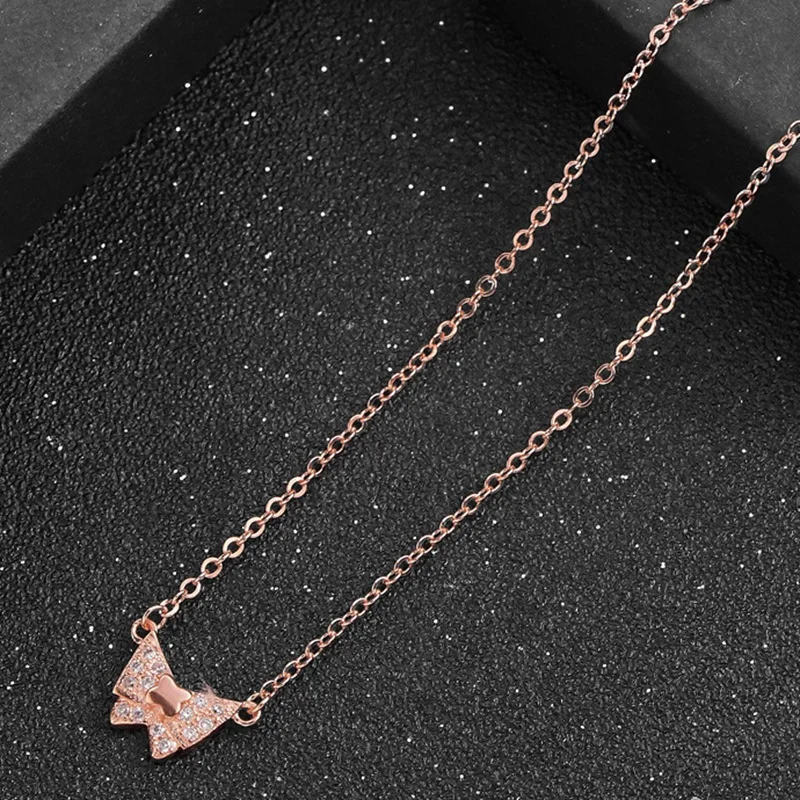 

Charm Necklace Bow 2021 Brand New Fashion Jewelry Link Chain Gift For Women Men