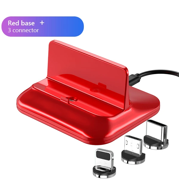 ACCEZZ Магнитная подставка для телефона держатель для iphone XR XS MAX X 8 7 6 6s 5 Plus type-C Micro USB Освещение настольное зарядное устройство для Xiaomi - Цвет: Cable with 3 Plugs