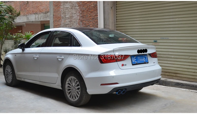 Для Audi A3 S3 Sedan 4 двери 2013-2018 ABS пластиковый Неокрашенный цвет задний спойлер на