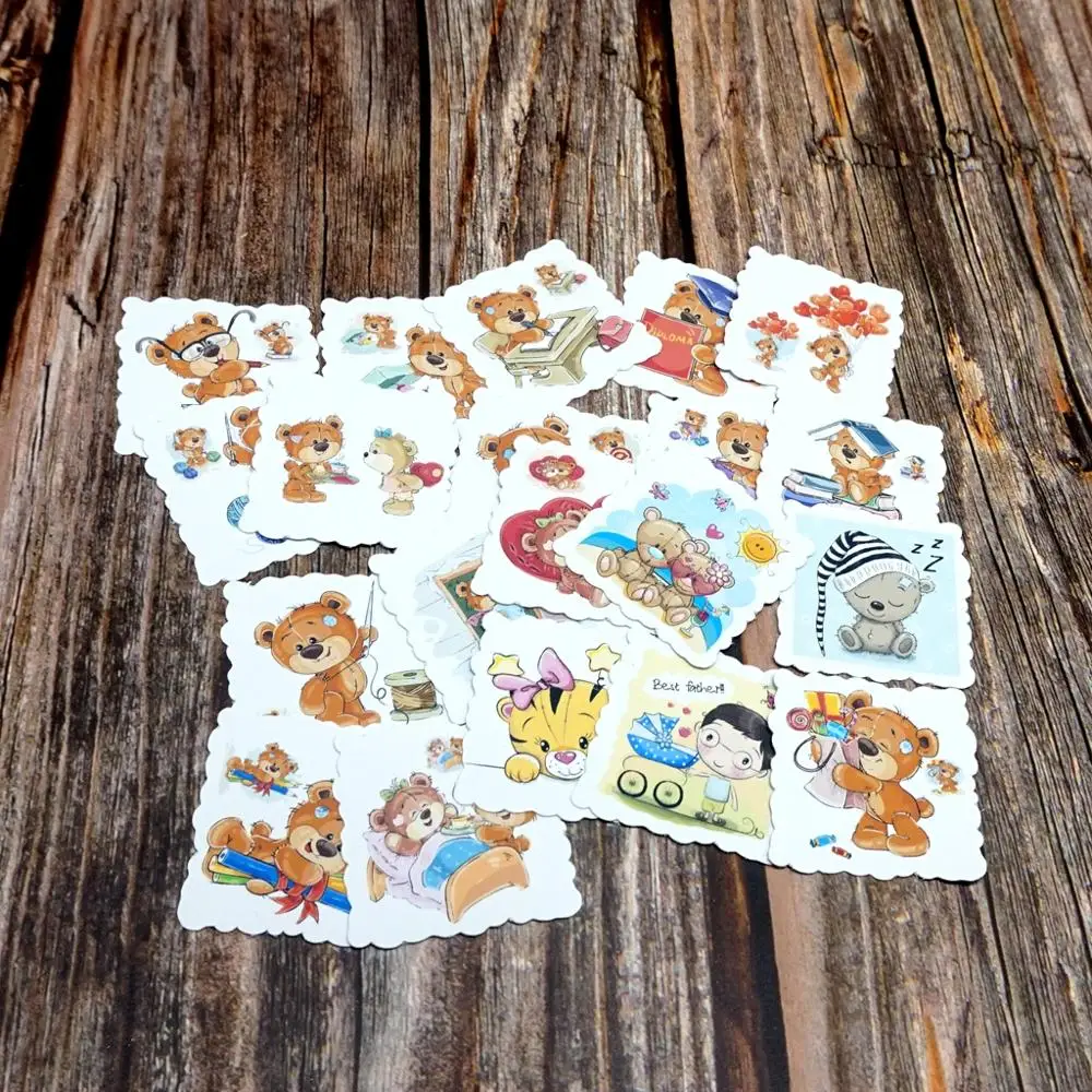 22 шт. водонепроницаемые наклейки с мультяшными медведями Студенческая этикетка