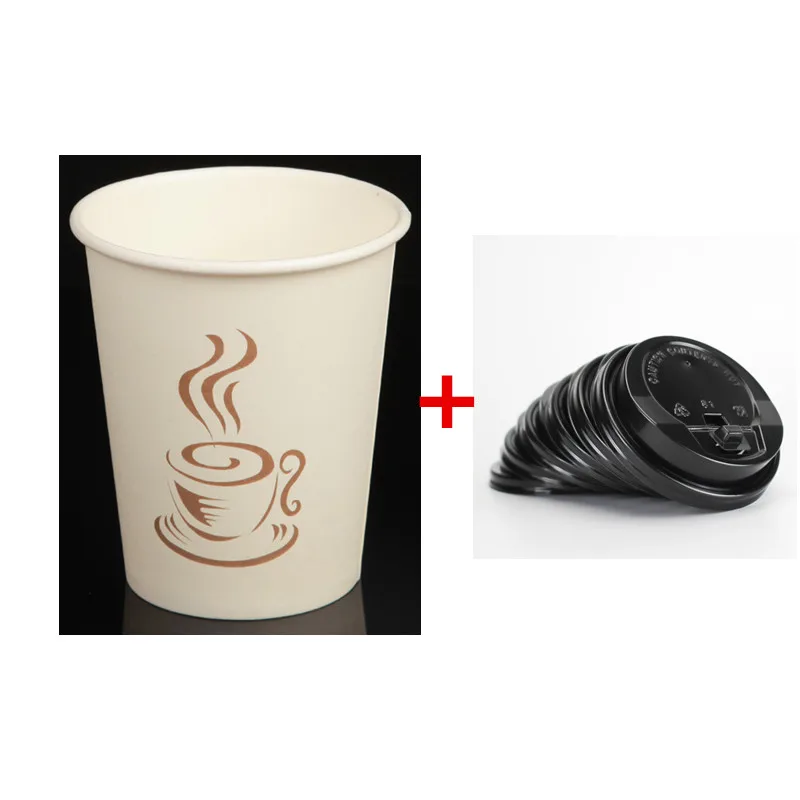 cup and lid4 50 шт., плотная бумага, молочный чай, упаковка, одноразовые стаканчики, кофейная чашка, кофейные узоры, вечерние стаканчики, стакан на вынос - Цвет: cup and lid4