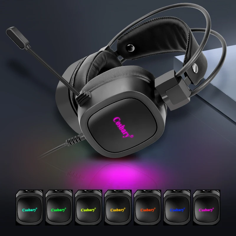 gaming headset 7 1 virtual 3 5mm wired earphones rgb light game headphones noise cancelling with microphone for laptop ps4 gamer free global shipping