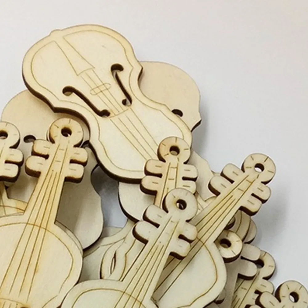 10 шт./пакет скрипка гитара деревянная пластина украшения дома деревянные ремесла