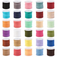 3mm flat faux suede leather cord mixed color braided velvet thread string rope for diy jewelry making supplies 30rollsbag